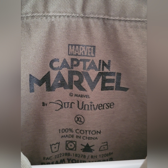 Unisex Captain Marvel Military Inspired Shirt With Patches Size XL 100% Cotton - Picture 4 of 8